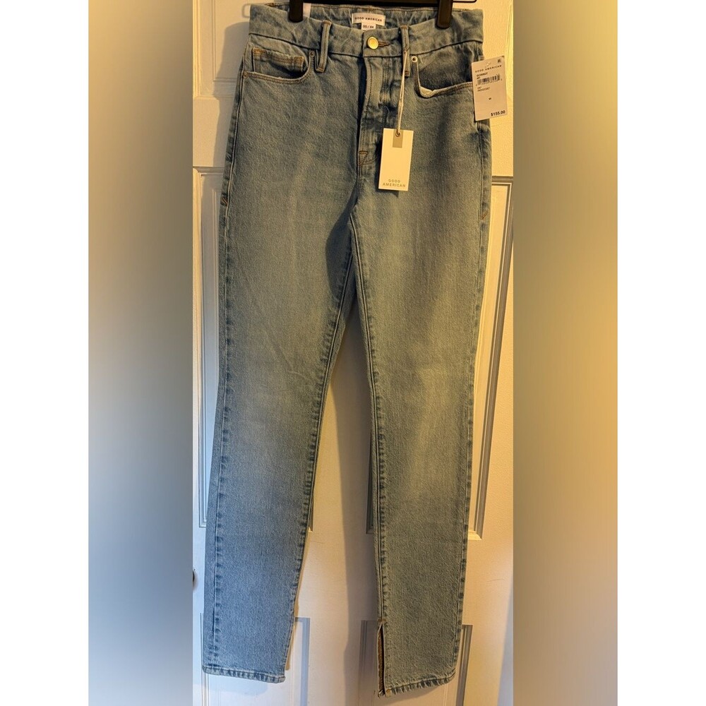 Good American Split Hem Jeans 00/24 NWT